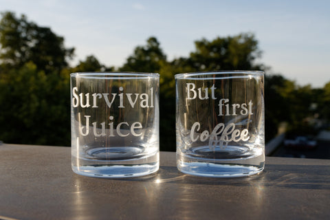 Handmade Etched Glass (8 oz)